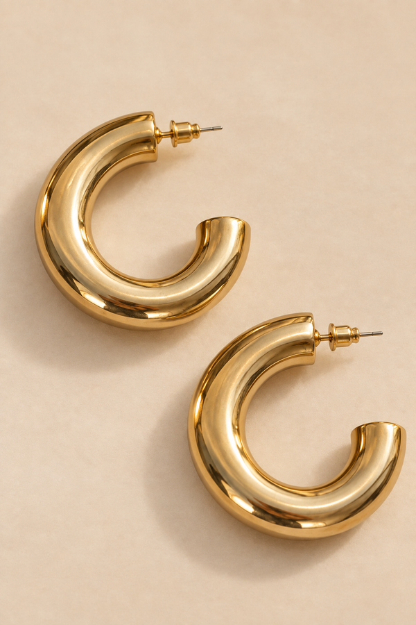 Large Sculpted Hoop Earrings