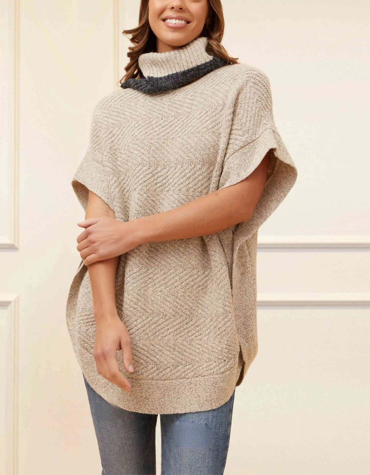 Gretchen Sweater Poncho Short Sleeves