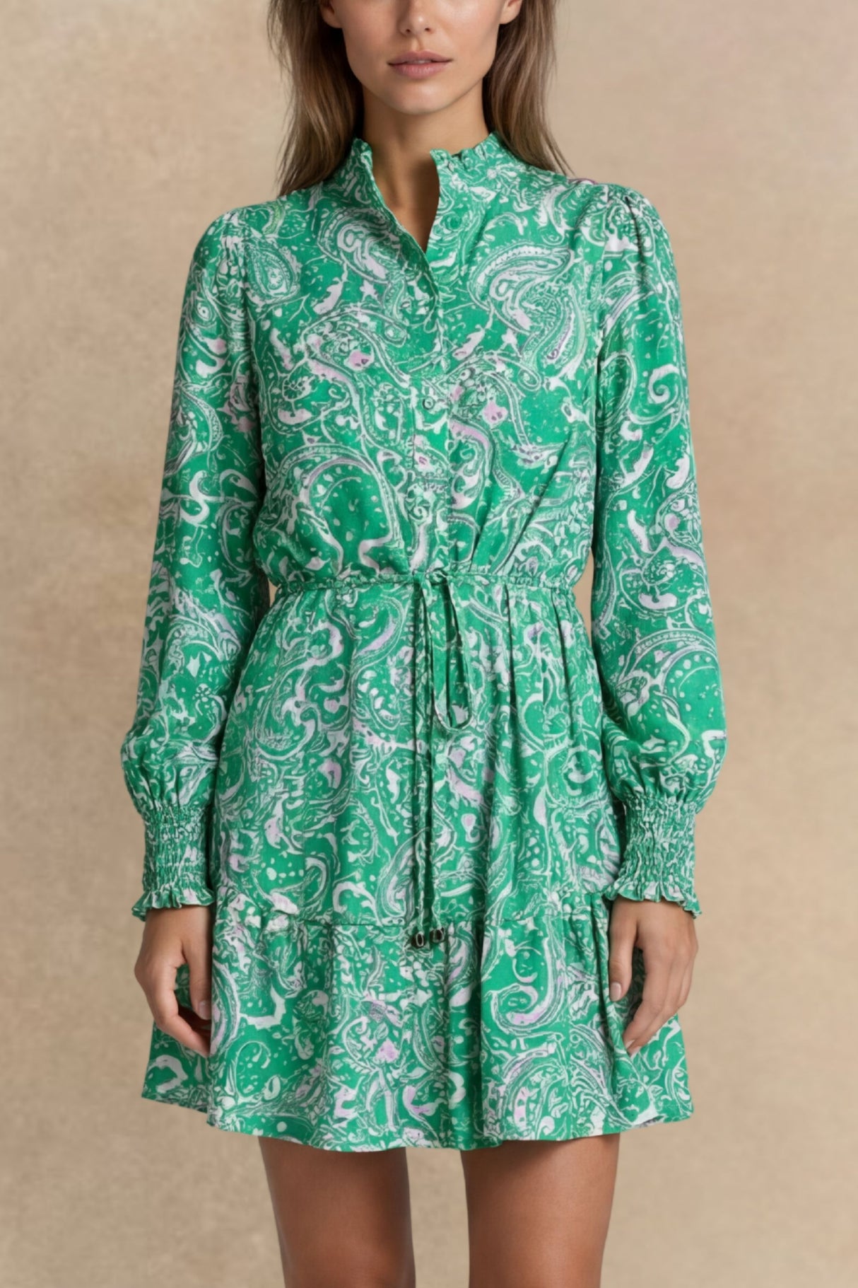 Gypsy Robe Chemise Manches Longues Volants Coupe