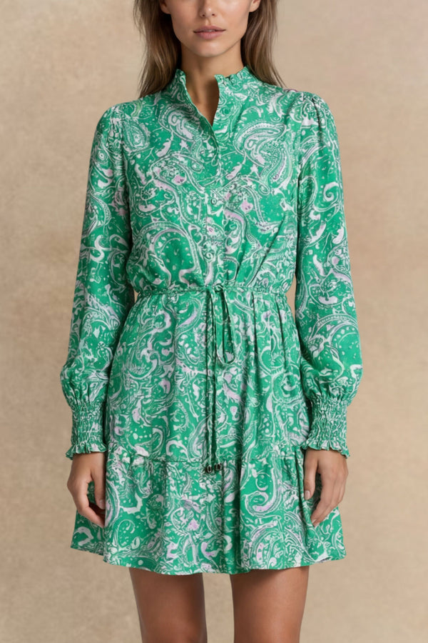 Gypsy Robe Chemise Manches Longues Volants Coupe