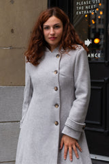 Harper Retro Flared Coat Side Buttons Elegant
