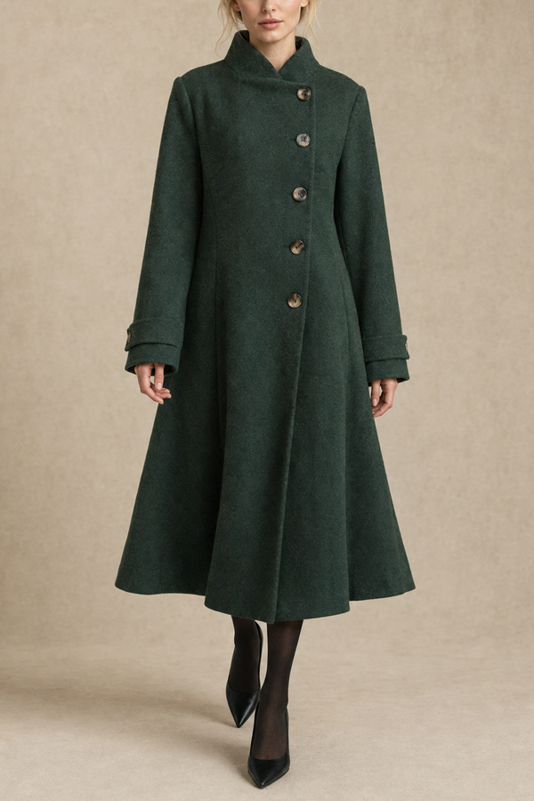 Harper Manteau Évasé Rétro Boutons Latéraux