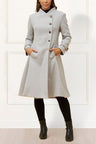 Harper Retro Flared Coat Side Buttons - Onze Montreal Grey / XS Annick