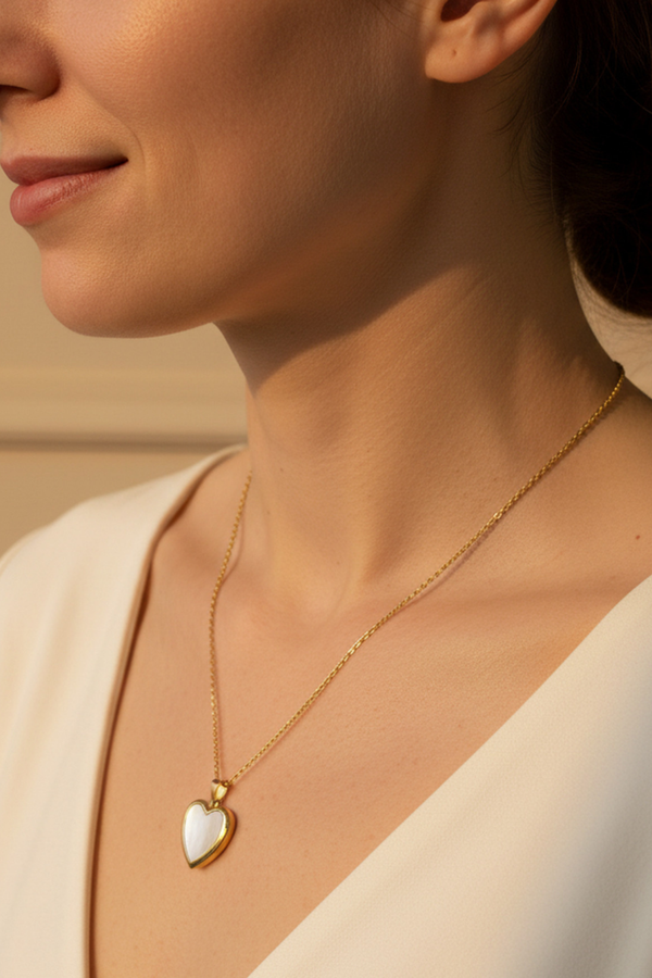 Collier Médaillon Cœur – Or & Argent
