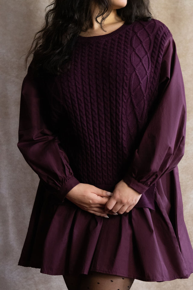 Helga Oversize Faux Layer Tunic Shirt Dress