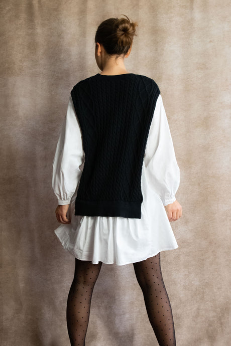 Helga Oversize Faux Layer Tunic Shirt Dress - Onze Montreal Burgundy / S Annick