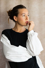 Helga Oversize Faux Layer Tunic Shirt Dress - Onze Montreal Burgundy / S Annick