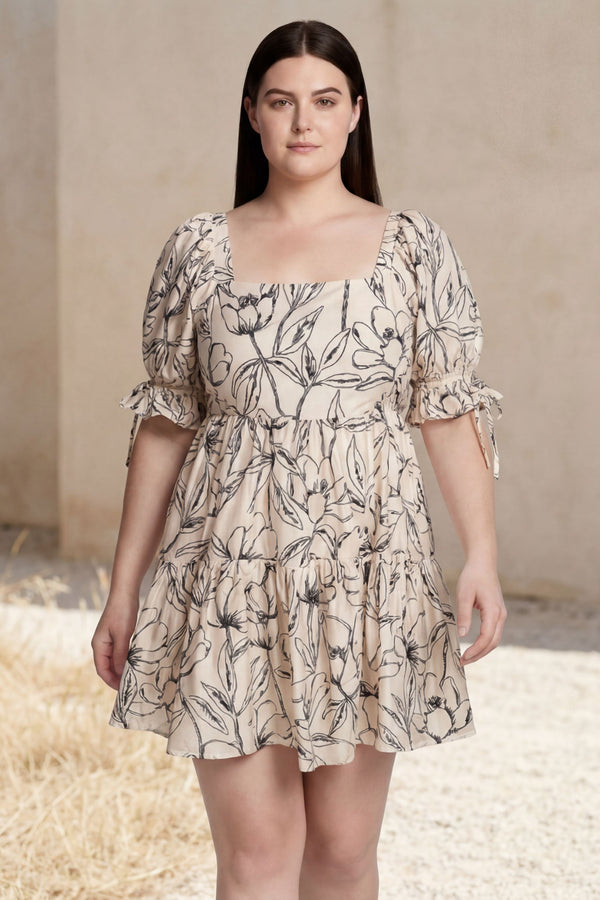 Hyacinthe Robe Mini Imprimé Floral Encolure Carrée