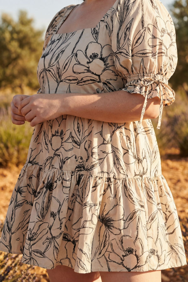 Hyacinthe Robe Mini Imprimé Floral Encolure Carrée