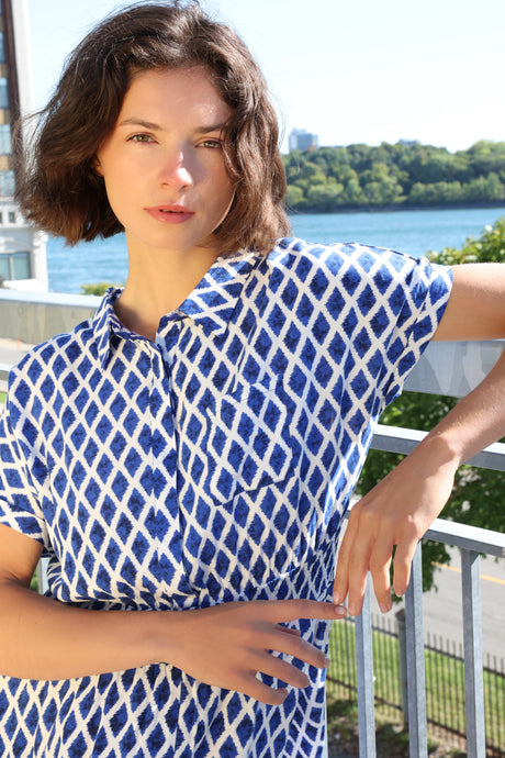 PRE-SALE |Florence Geometric Print Button Front