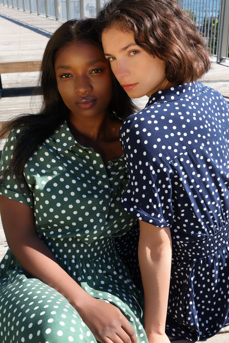 PRE-SALE | Jacqueline Polka Dot Midi Shirt Dress