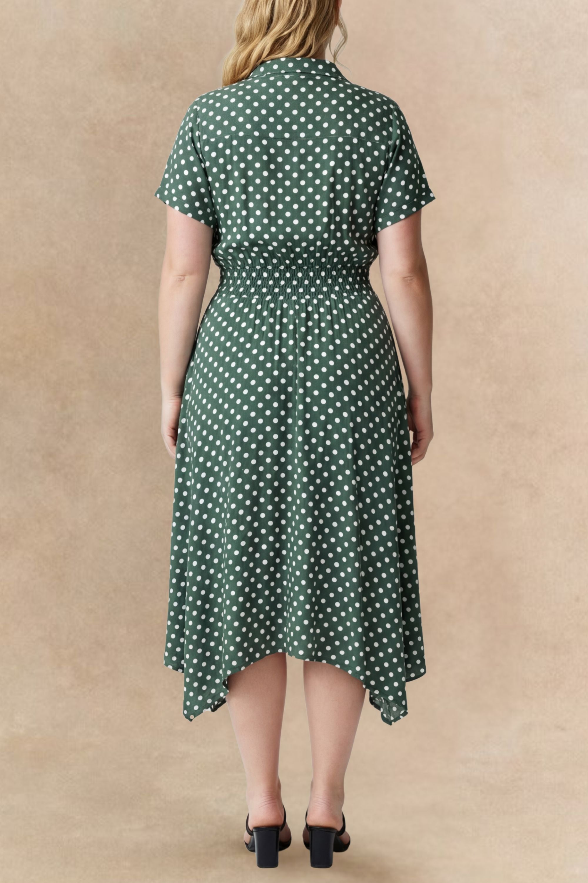 Jacqueline Polka Dot Midi Shirt Dress - Onze Montreal