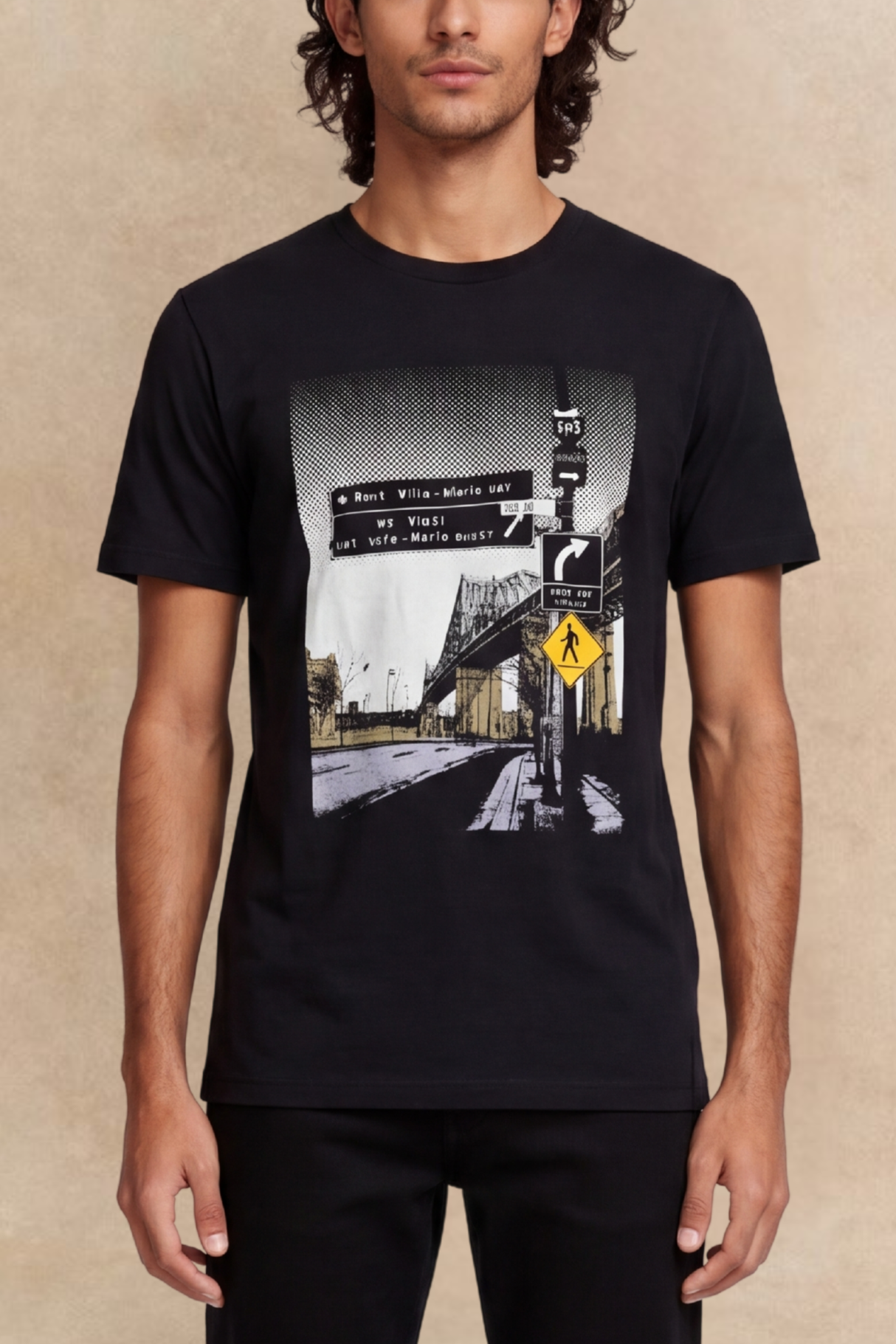 Jacques Cartier Pont T-Shirt Homme Noir