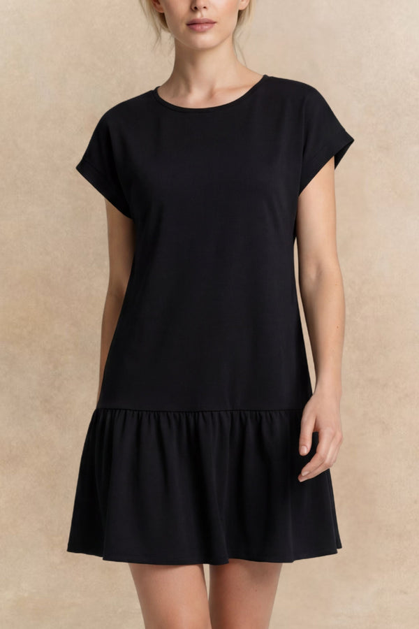 Jade Round Neck Short Sleeve Mini Dress