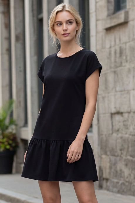 Jade Round Neck Short Sleeve Mini Dress