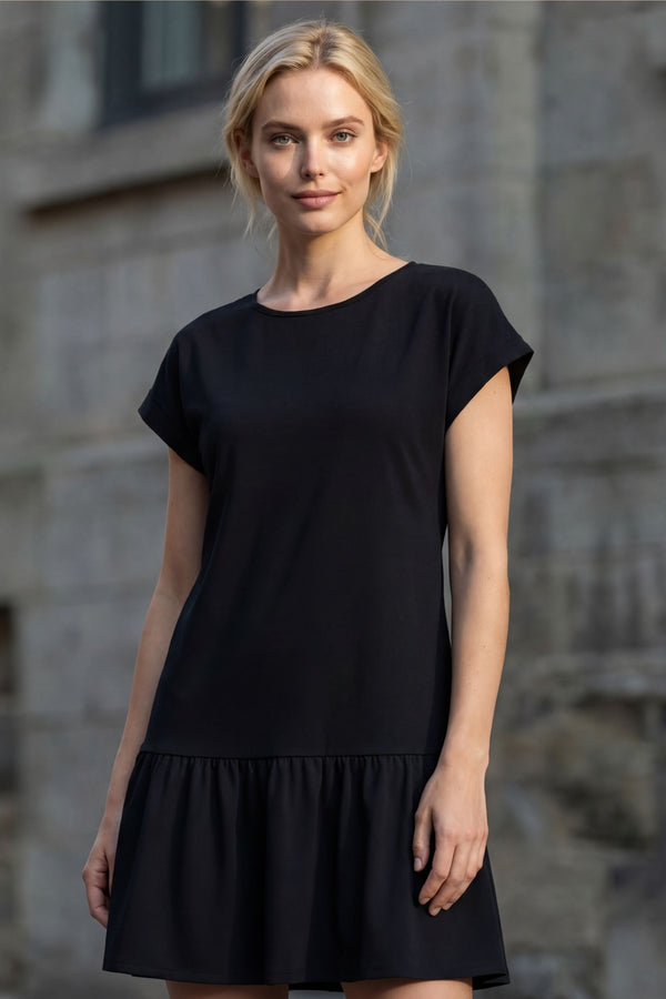 Jade Round Neck Short Sleeve Mini Dress