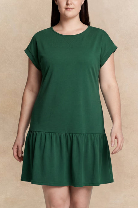 Jade Round Neck Short Sleeve Mini Dress