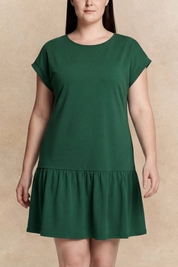 Jade Round Neck Short Sleeve Mini Dress