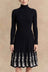 Jeanne Turtleneck Dress Floral Motifs