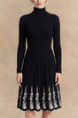 Jeanne Turtleneck Dress Floral Motifs