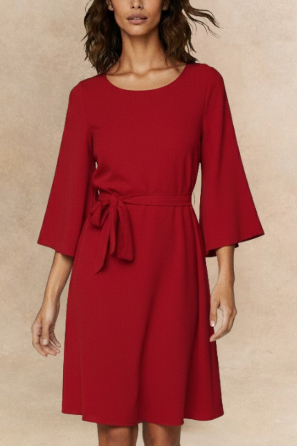 Robe unie Jennifer avec ceinture