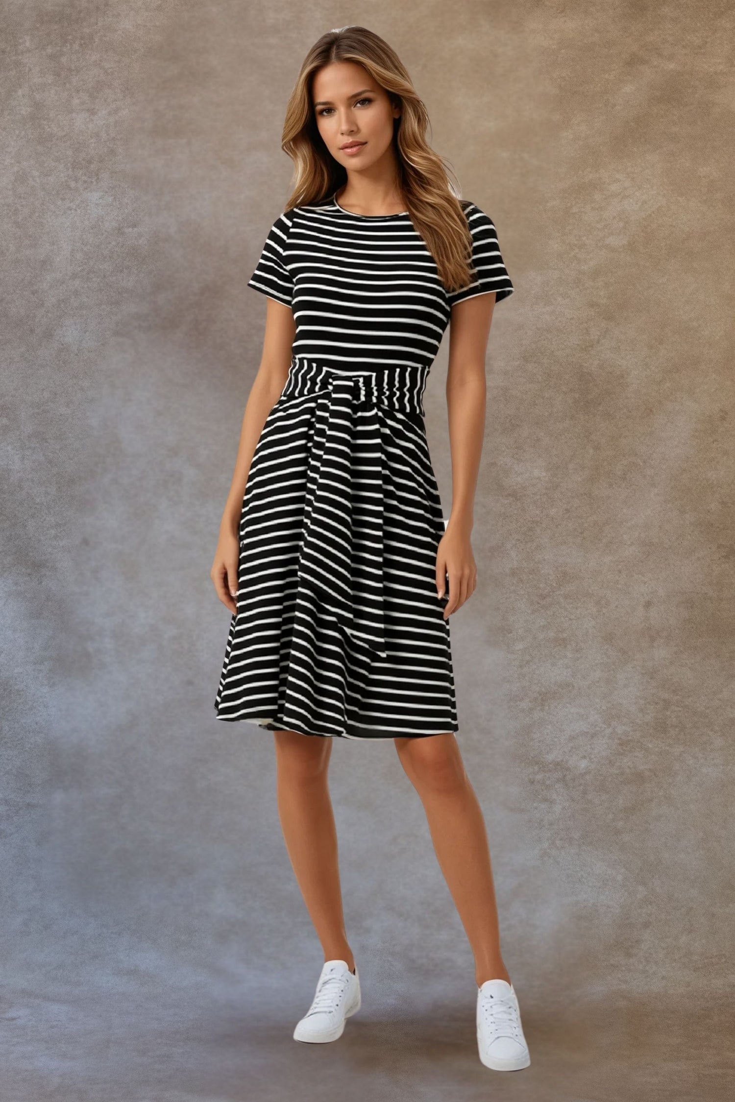 Jodie Striped Stretch Dress