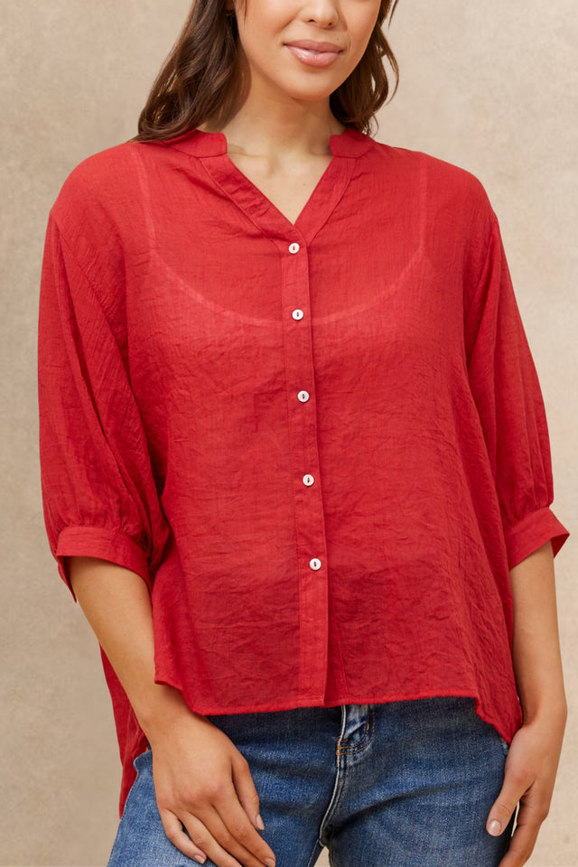 Roxanne Oversized Shirt – Lightweight Semi-Sheer Cotton Blend