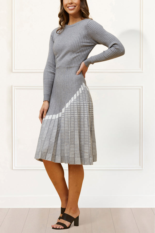 Leslie Dress Knit Prince De Galle Pleated Skirt