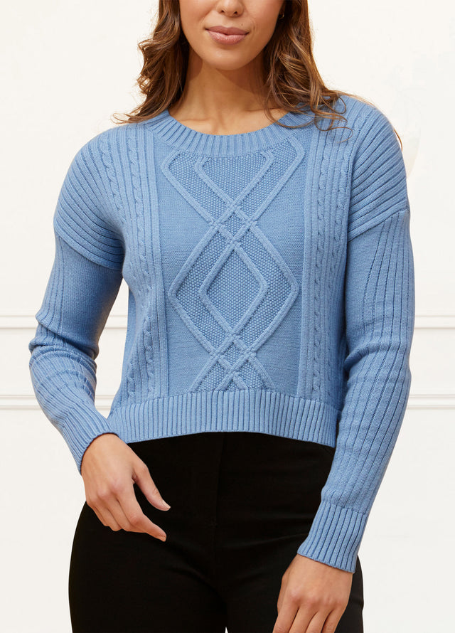 Bernadette Cable Knit Sweater Long Sleeves