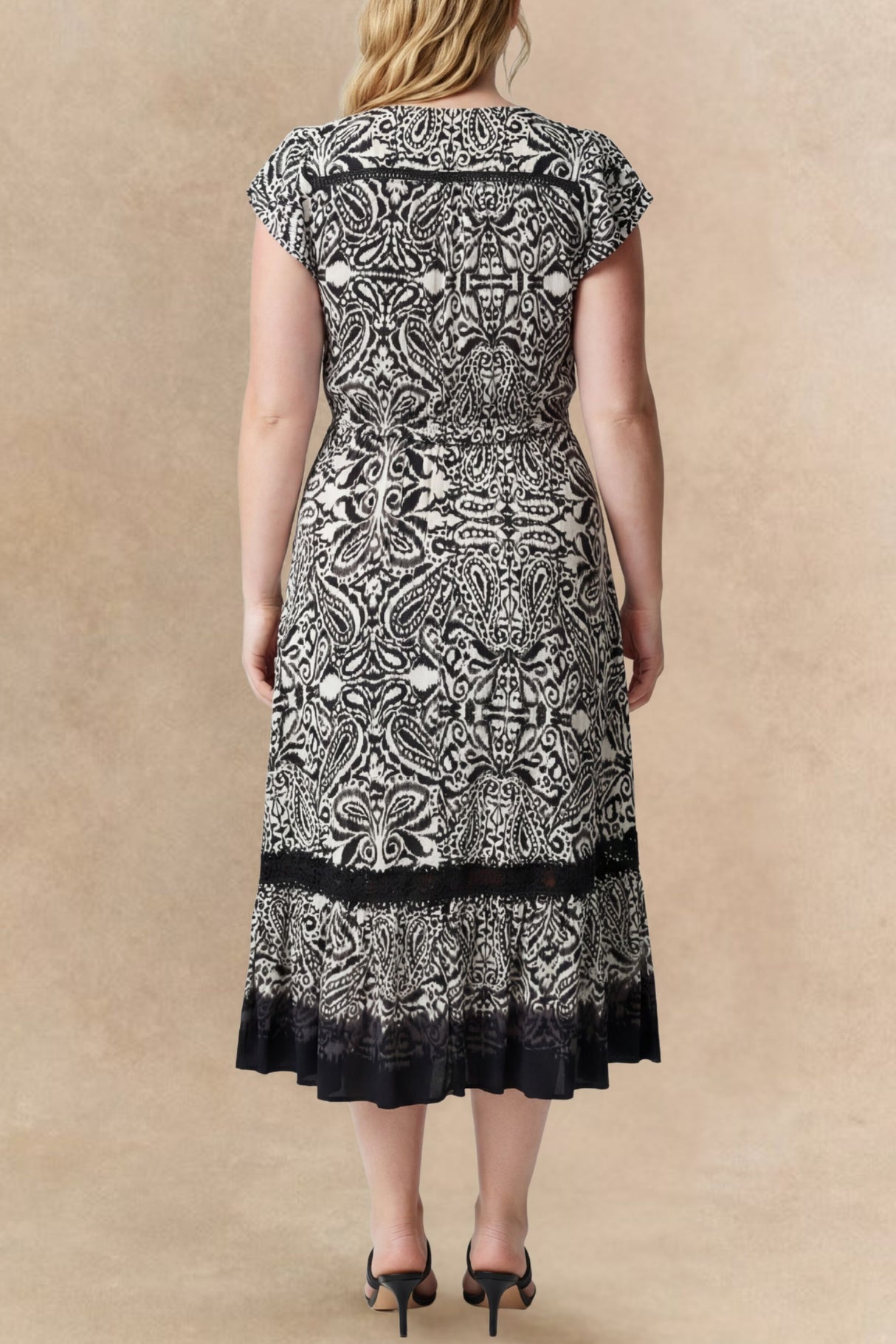 Kayla Boho V-Neck Midi Dress