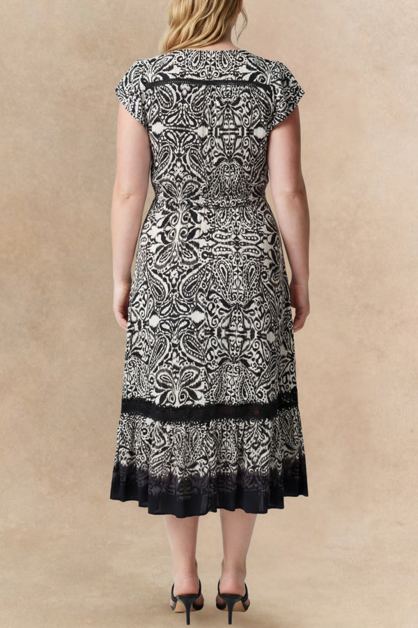 Kayla Boho V-Neck Midi Dress