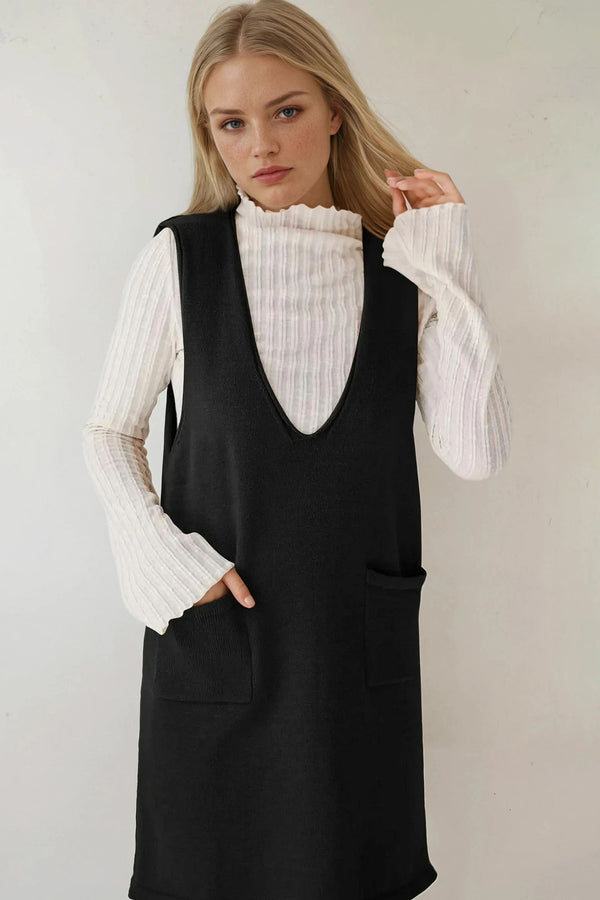 Kelly Robe en Tricot Sans Manches avec Poches