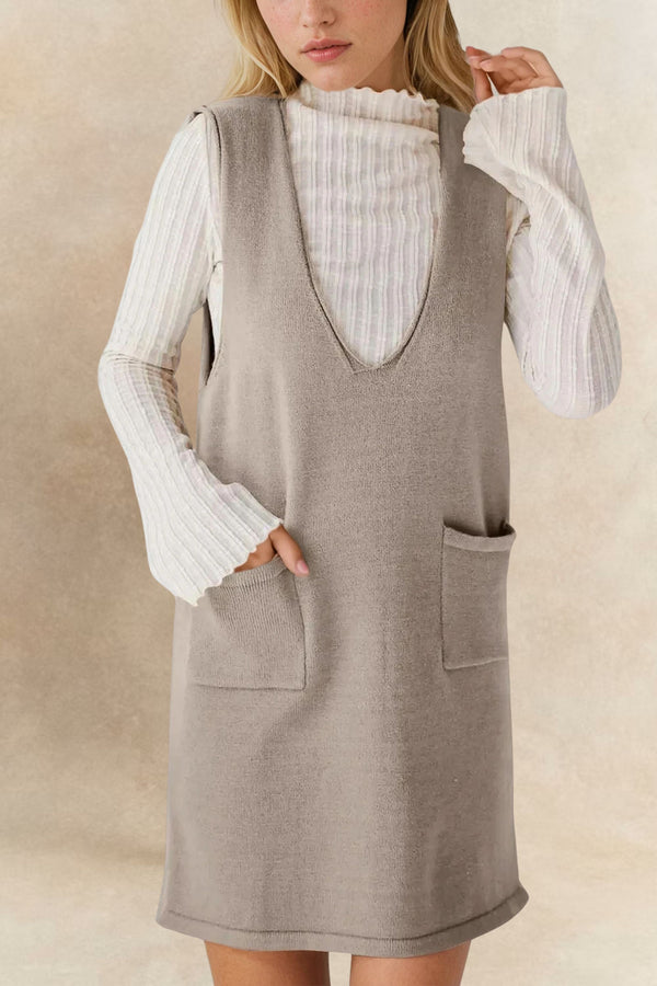 Kelly Robe en Tricot Sans Manches avec Poches