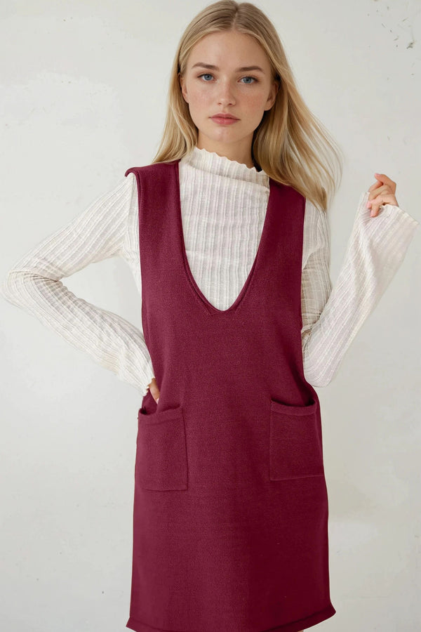 Kelly Robe en Tricot Sans Manches avec Poches