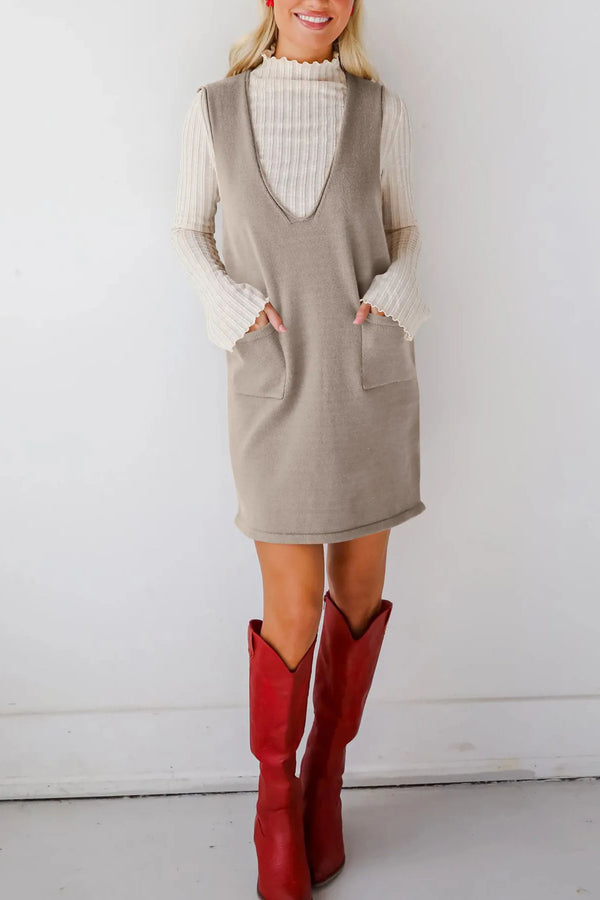 Kelly Robe en Tricot Sans Manches avec Poches