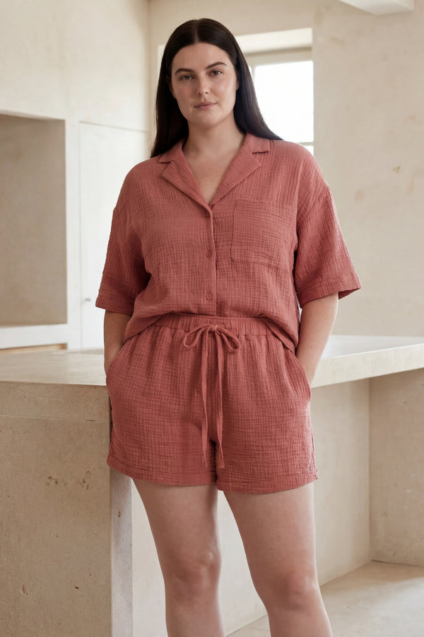 Kimberly Relaxed Button Up Shirt & Shorts Set