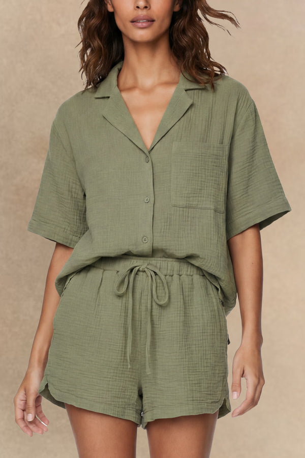 Kimberly Relaxed Button Up Shirt & Shorts Set