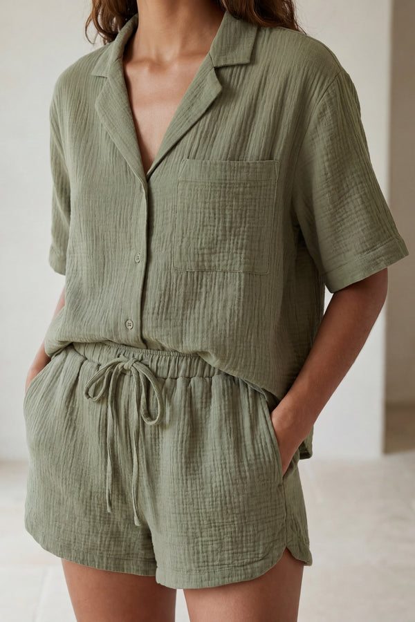 Kimberly Relaxed Button Up Shirt & Shorts Set