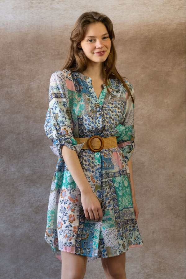 Lara Patchwork Shirt Dress