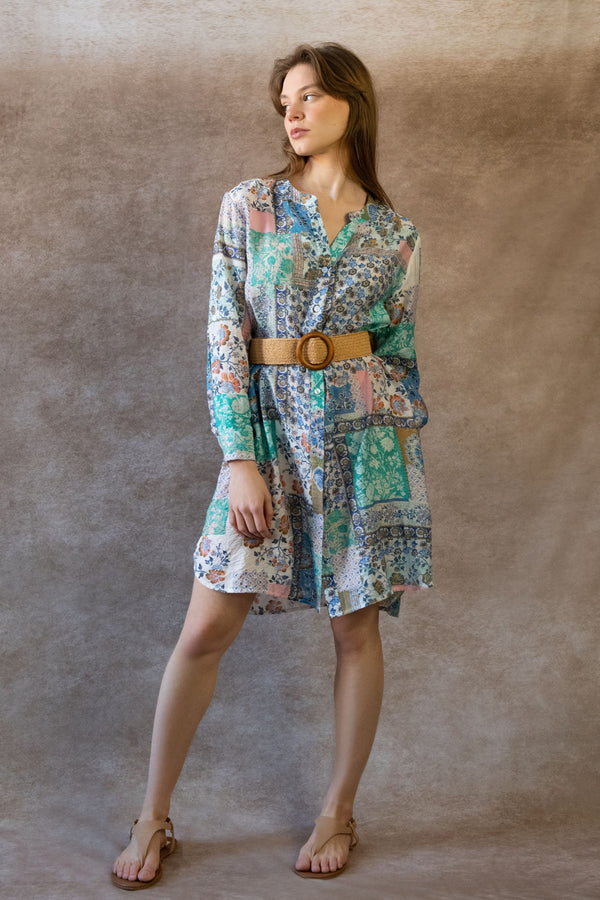 Lara Patchwork Shirt Dress