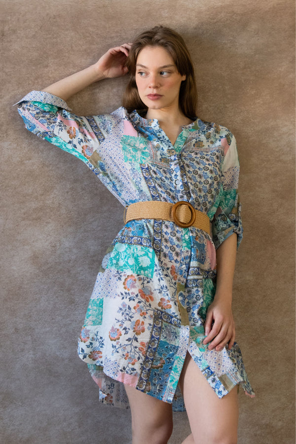 Lara Patchwork Shirt Dress