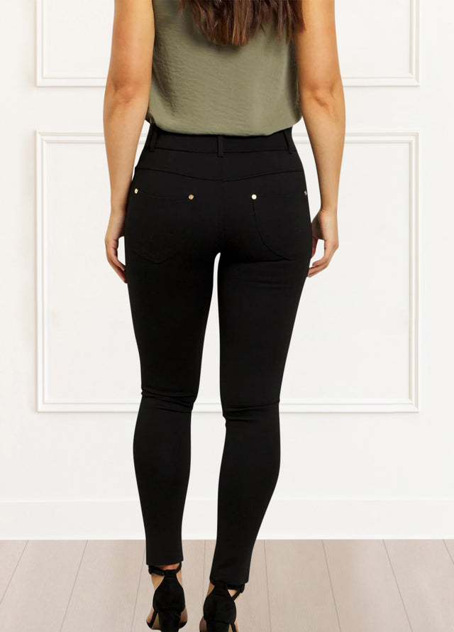 Lisa Stretch Pants Quality Jeggings Solid Black