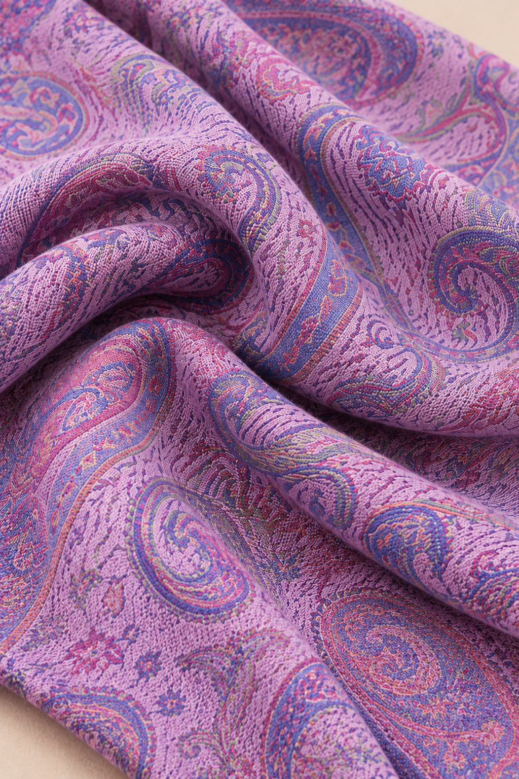 Écharpe Pashmina Violette Motif Jacquard