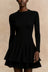 Celine Robe Manches Longues Col Rond Jupe Superposée