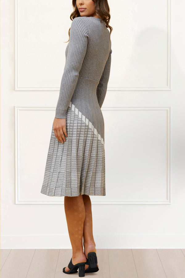 Leslie Dress Knit Prince De Galle Pleated Skirt - Onze Montreal Black / XS Annick