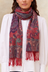 Scarf Paisley Floral Motif Red Fringed