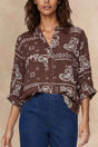 Livia Brown Bandana Print Blouse