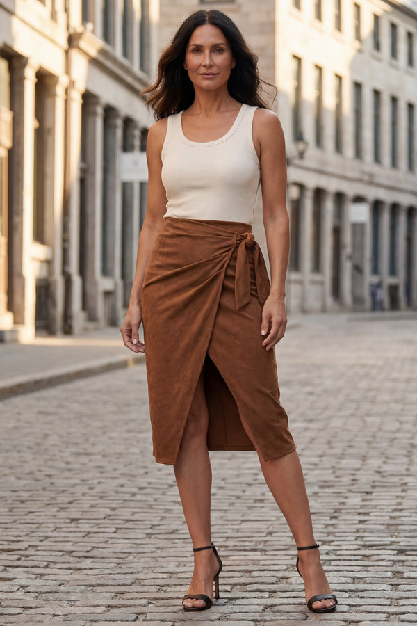 Lucille Jupe Midi Portefeuille 