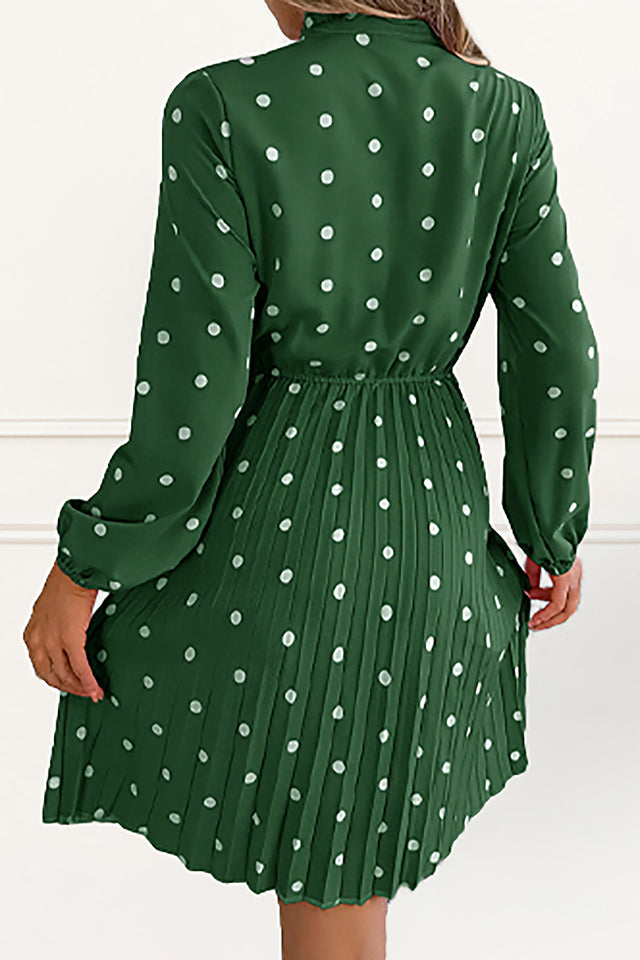 Michaela Short Dress Polka Dot Pleated Skirt