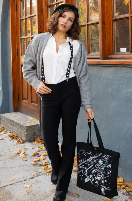 La Métropolitaine Montreal Canvas Tote Bag - Onze Montreal White Annick